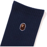 A BATHING APE APE HEAD ONE POINT SOCKS - NAVY