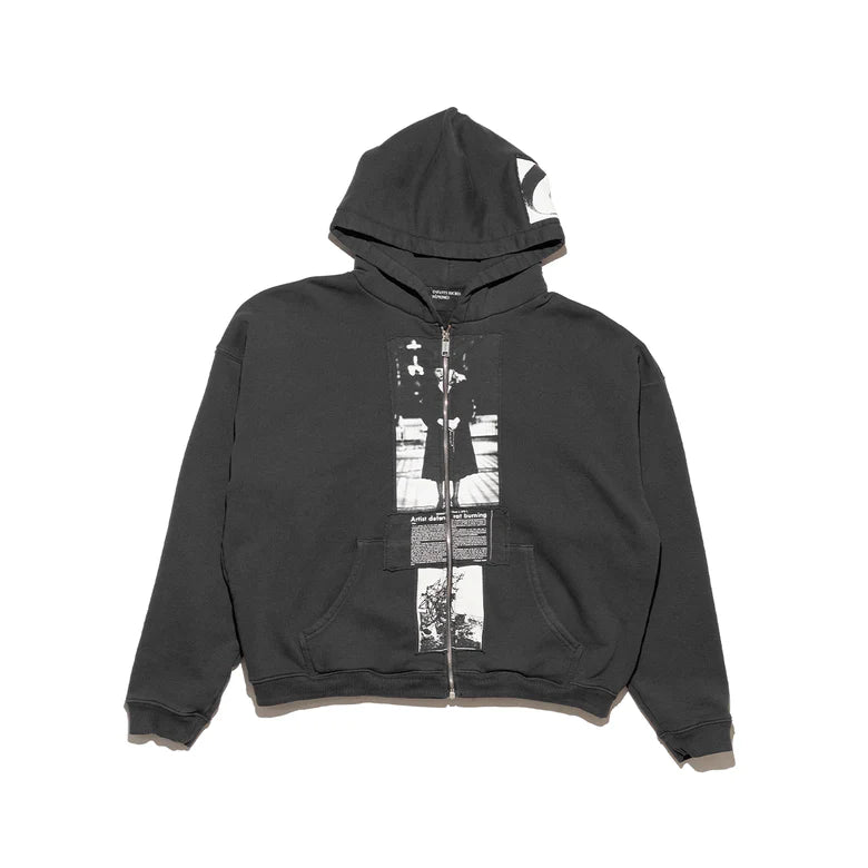 ENFANTS RICHES DÉPRIMÉS ARTIST DEFENDS BAGGY "ASSEMBLAGE" ZIP HOODIE - FADED/BLACK