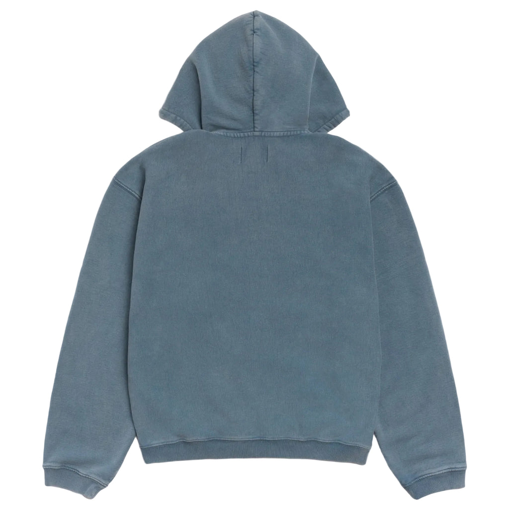 STÜSSY FADED GRAPHIC ZIP HOODIE - WASHED NAVY