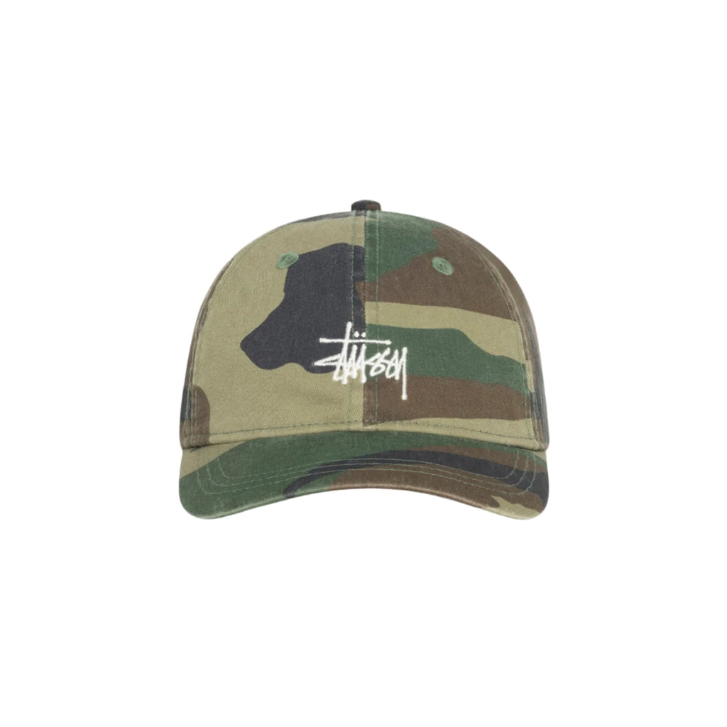 STÜSSY BASIC WASHED LOW PRO CAP - WOODLAND CAMO