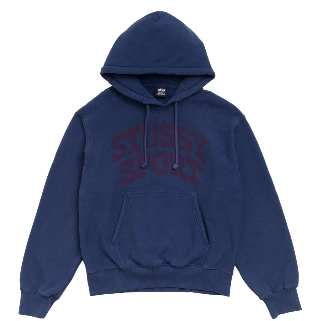 STÜSSY BLOCK SPORT HOODIE GARMENT DYED - MIDNIGHT