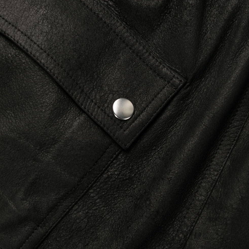 RICK OWENS BAUHAUS CARGO LEATHER PANT - BLACK