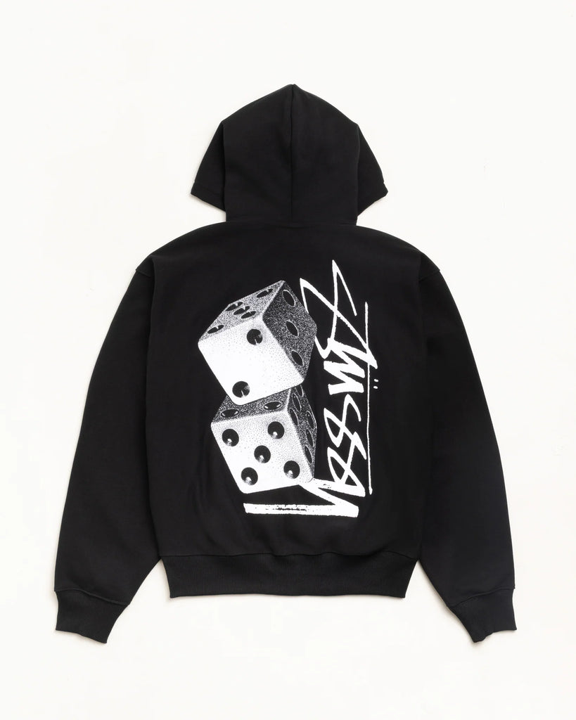 STÜSSY TALL DICE ZIP HOODIE - BLACK