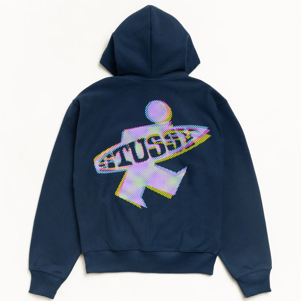 STÜSSY DOT SURF ZIP HOODIE - NAVY