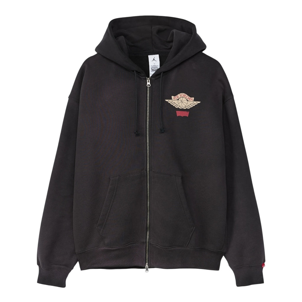 AIR JORDAN x LEVI'S® FULL-ZIP HOODIE - BLACK/PALE IVORY/GYM RED