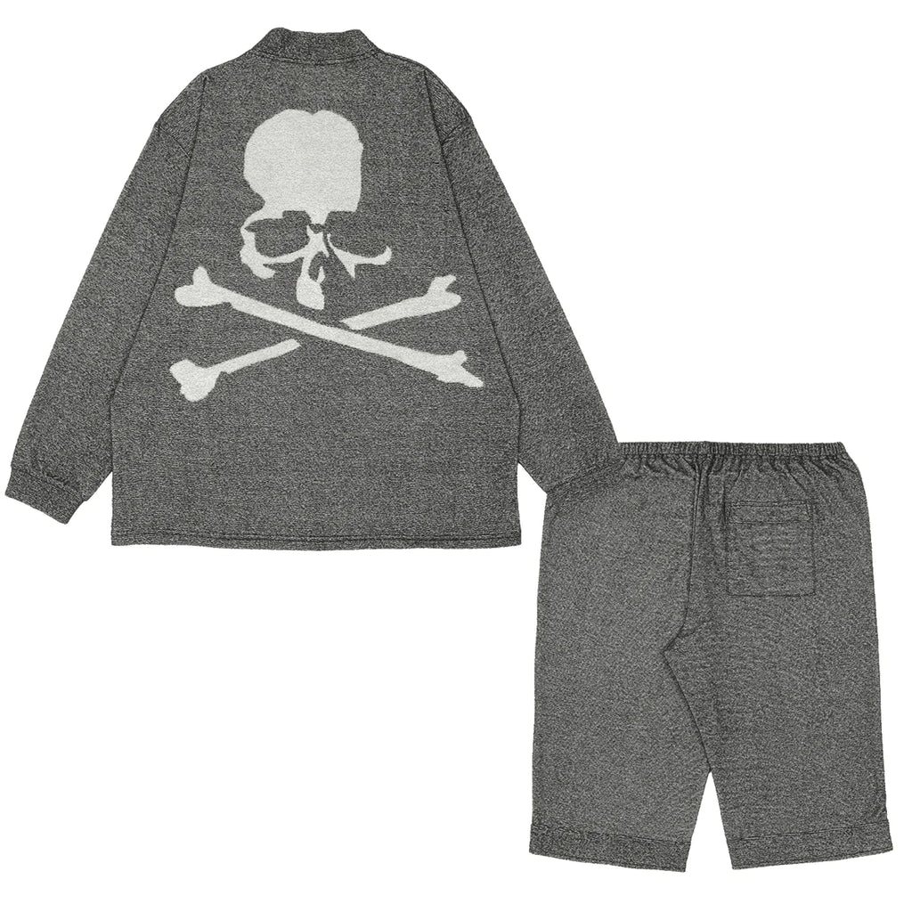 MASTERMIND WORLD L/S LOUNGE SET - BLACK x GRAY