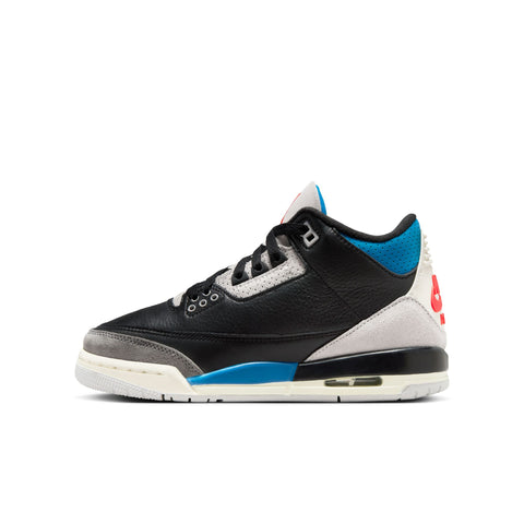 AIR JORDAN 3 RETRO ‘RARE AIR’ GS - BLACK/CHILE RED-NEUTRAL GREY