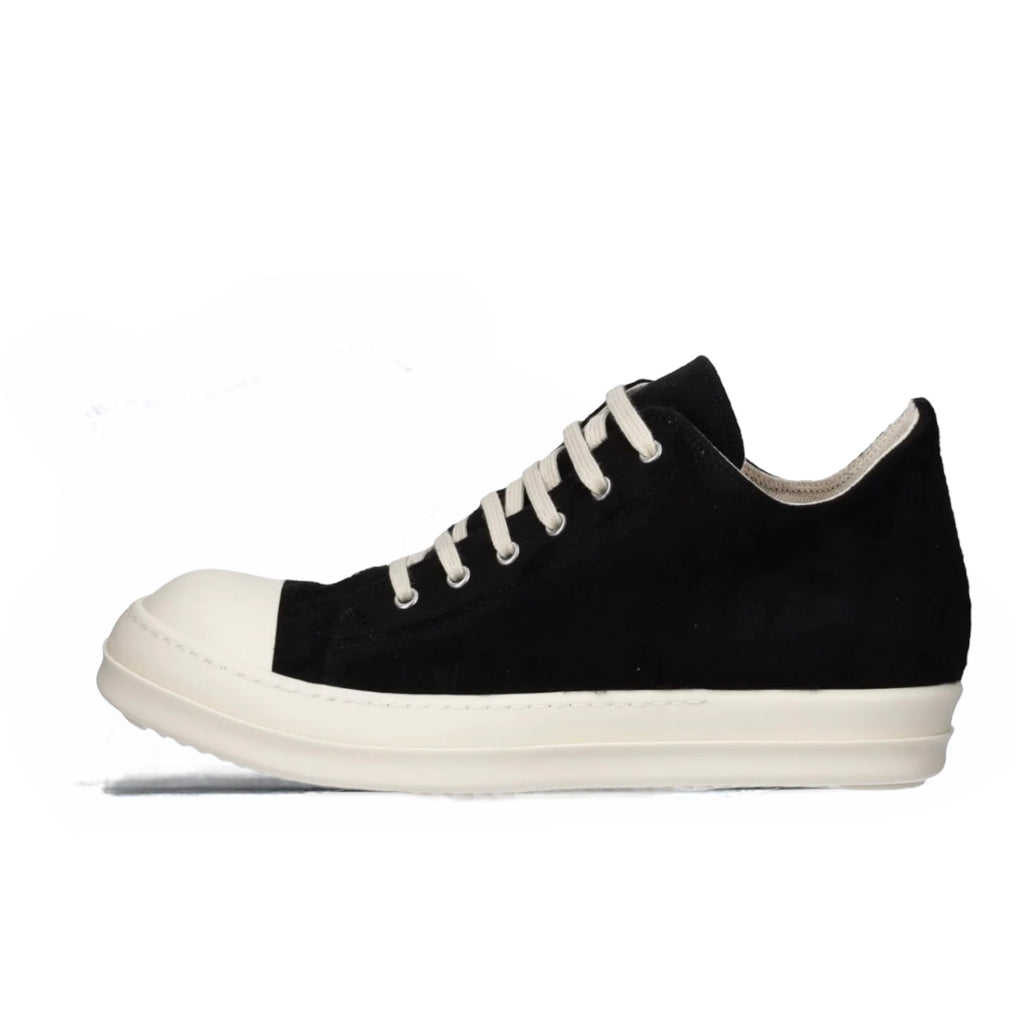 RICK OWENS DRKSHDW CONCORDIANS LOW SNEAKS IN BRUSHED COTTON - BLACK/MILK/MILK