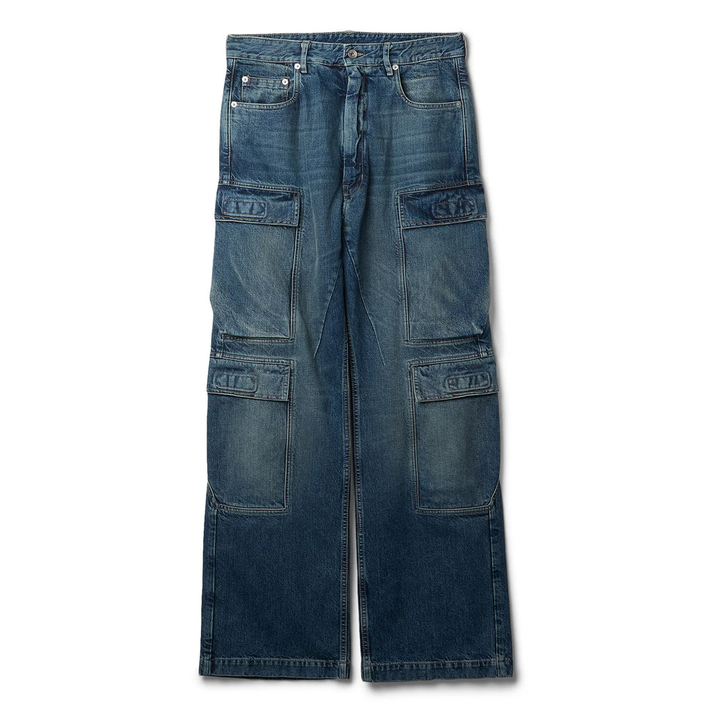 RICK OWENS DRKSHDW DOUBLE CARGO JEANS - WASHED INDIGO