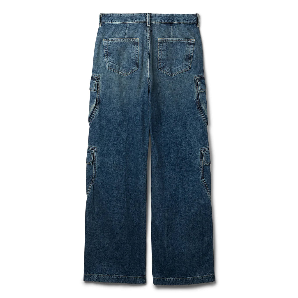 RICK OWENS DRKSHDW DOUBLE CARGO JEANS - WASHED INDIGO