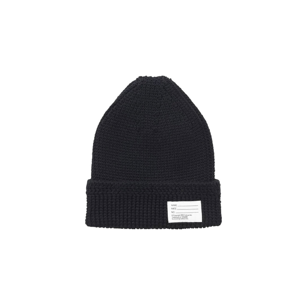 VISVIM KNIT BEANIE (COTTON) - BLACK