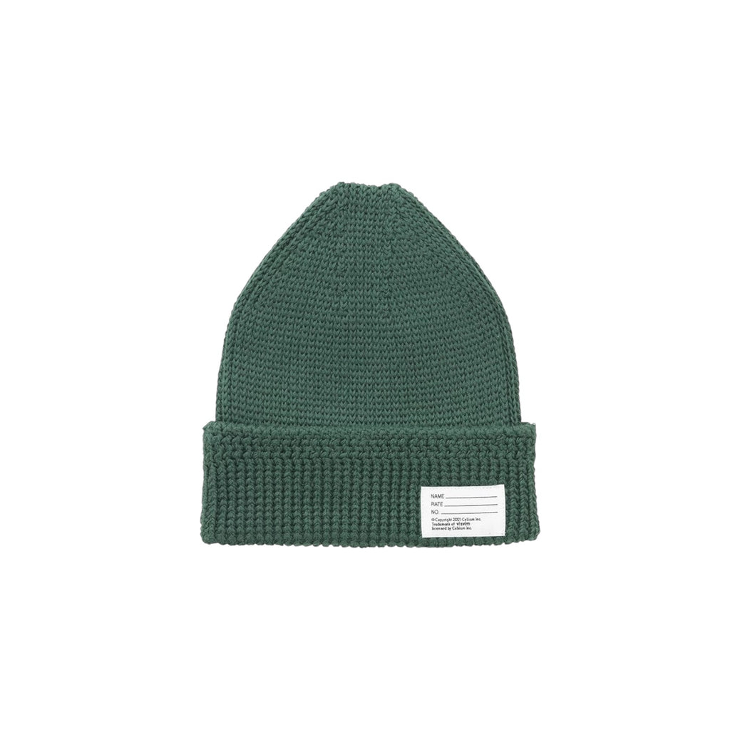 VISVIM KNIT BEANIE (COTTON) - GREEN