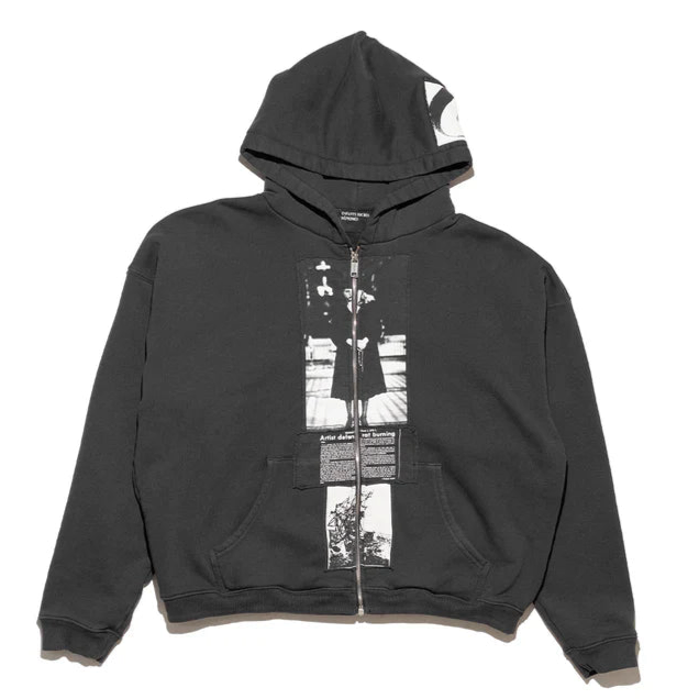 ENFANTS RICHES DÉPRIMÉS ARTIST DEFENDS BAGGY "ASSEMBLAGE" ZIP HOODIE - FADED/BLACK