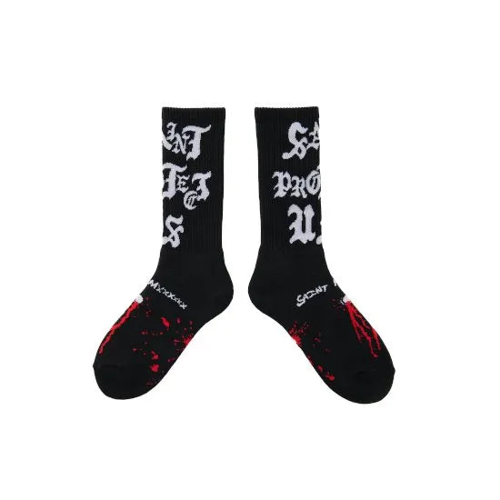 SAINT MICHAEL SAINT PROTECT SOCKS - BLACK