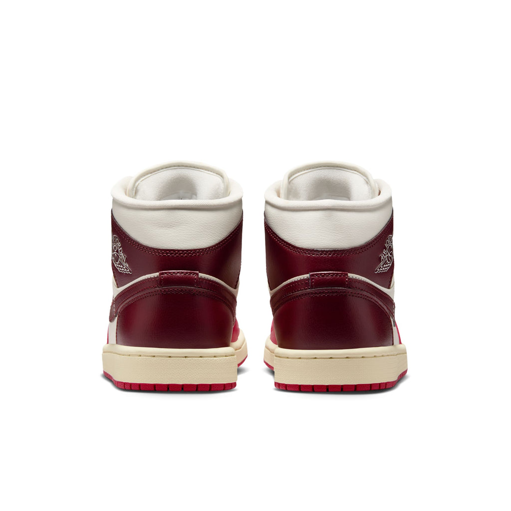 WOMEN'S AIR JORDAN 1 MID - SAIL/DARK TEAM RED-MYSTIC HIBISCUS