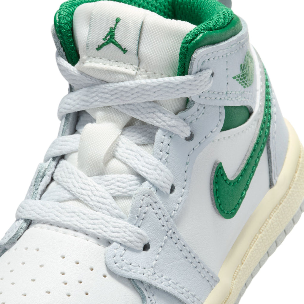 AIR JORDAN 1 MID TD - SUMMIT WHITE/PINE GREEN-PURE PLATINUM