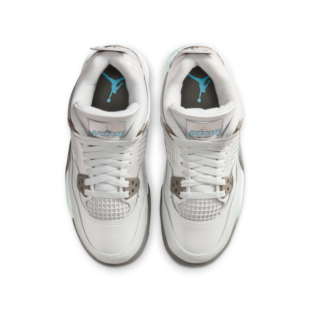 AIR JORDAN 4 RETRO 'BLUE CHILL' GS - PHOTON DUST/BLUE CHILL-FLAT PEWTER-WHITE