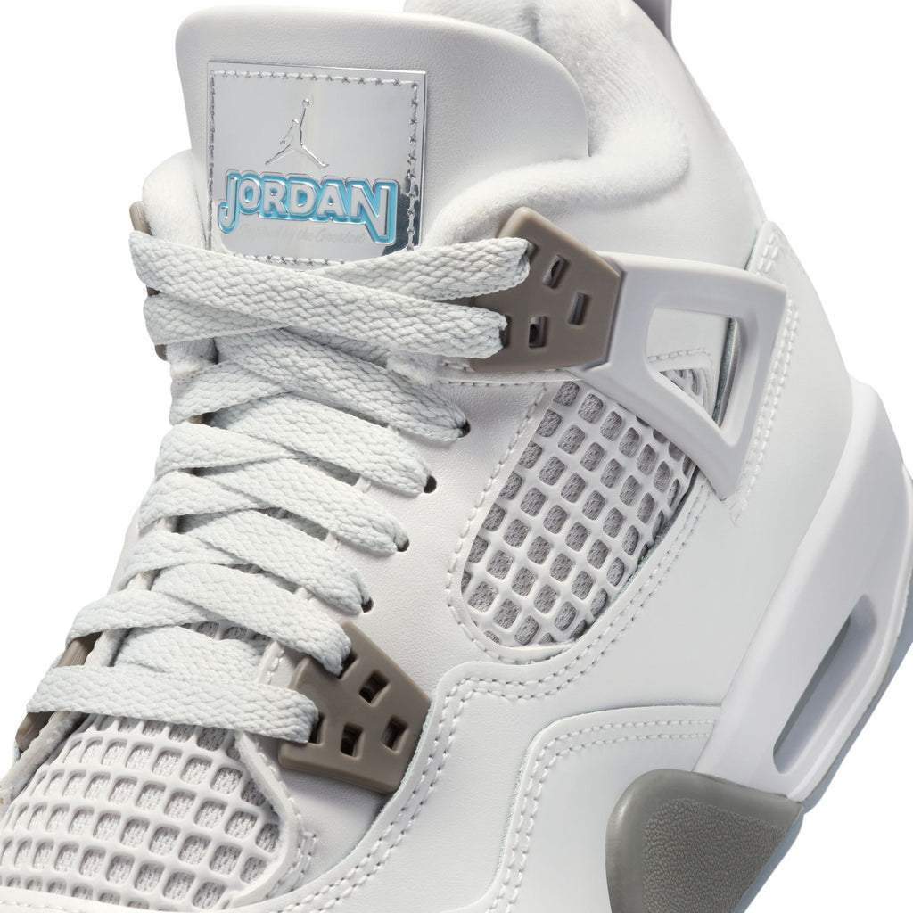 AIR JORDAN 4 RETRO 'BLUE CHILL' GS - PHOTON DUST/BLUE CHILL-FLAT PEWTER-WHITE