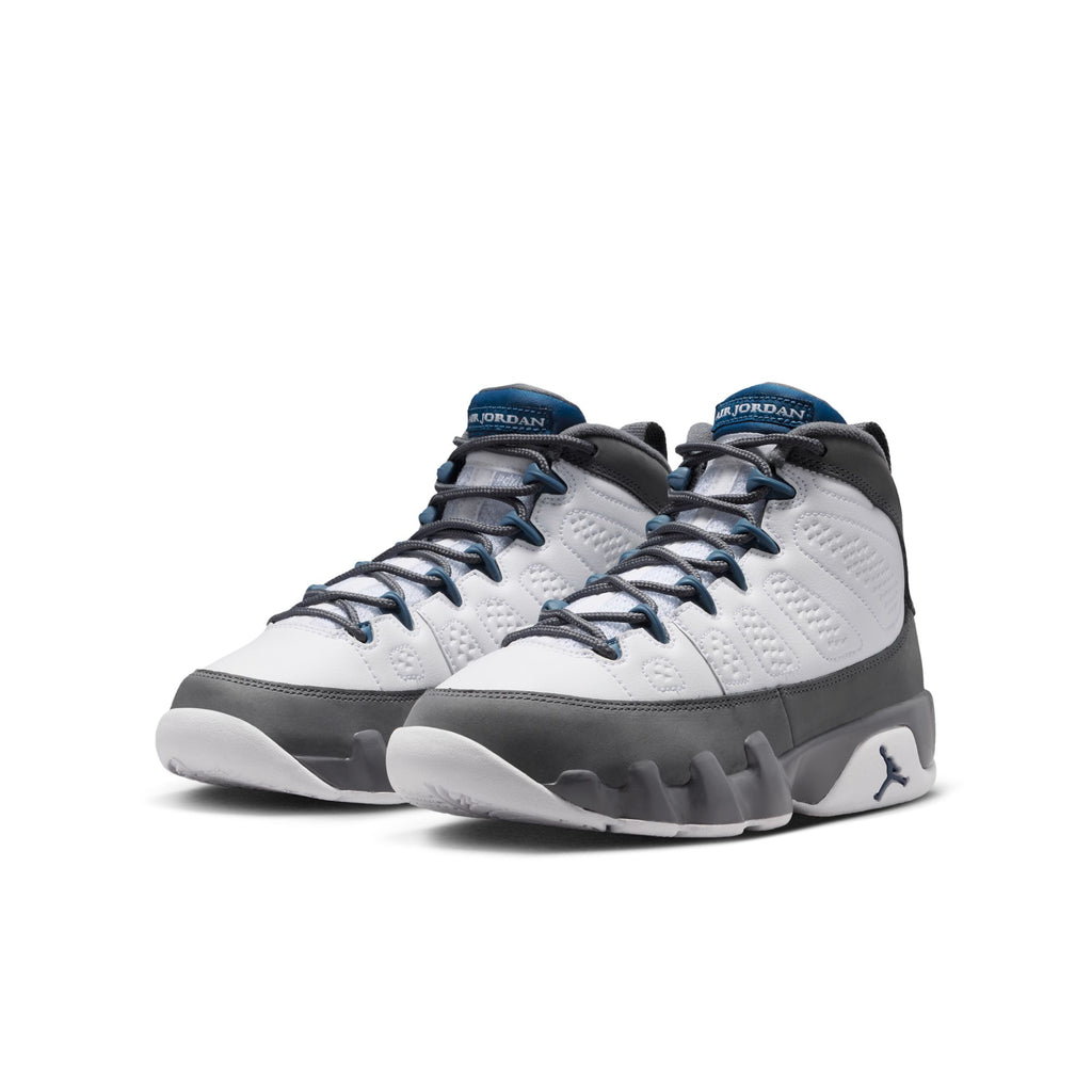 AIR JORDAN 9 RETRO GS - WHITE/FRENCH BLUE-FLINT GREY