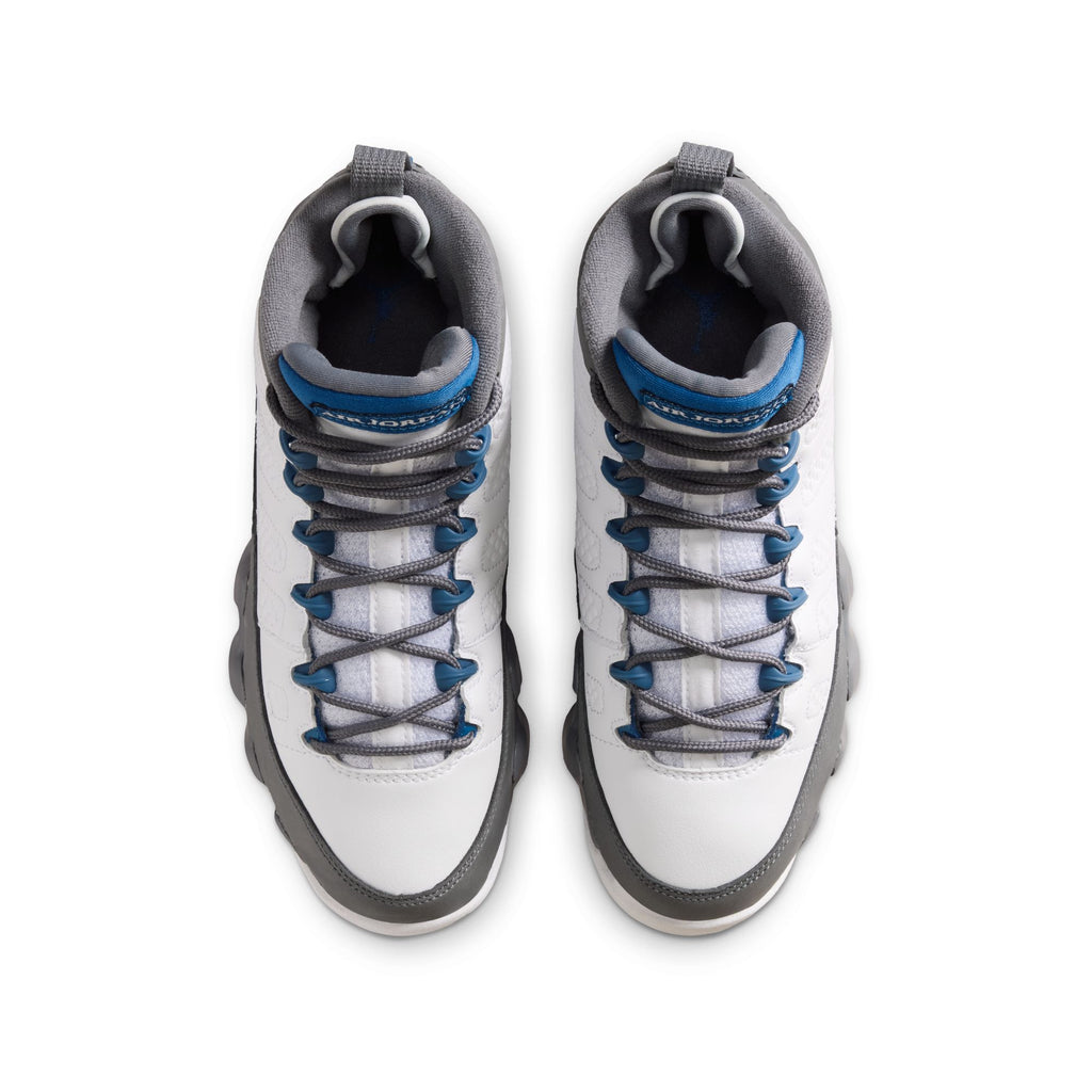 AIR JORDAN 9 RETRO GS - WHITE/FRENCH BLUE-FLINT GREY