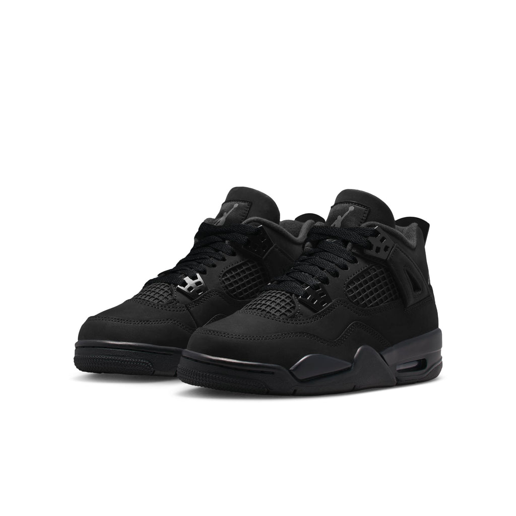 AIR JORDAN 4 RETRO 'BLACK CAT' GS - BLACK/BLACK-LT GRAPHITE