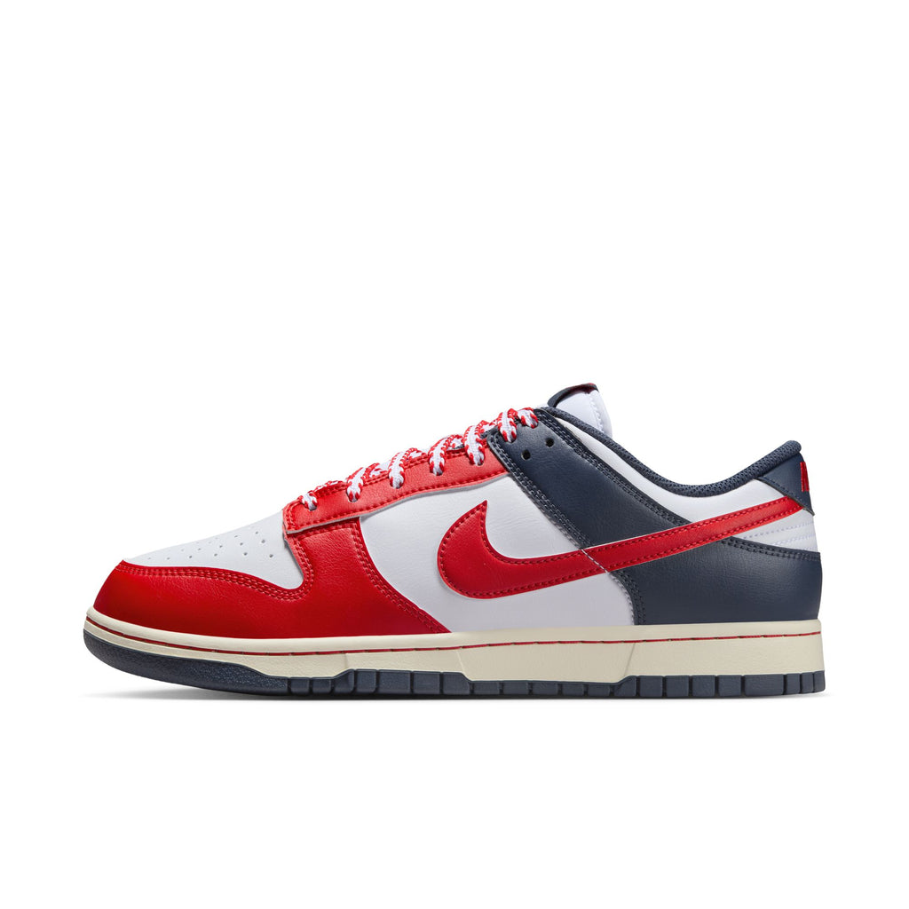 NIKE DUNK LOW RETRO - WHITE/UNIVERSITY RED-THUNDER BLUE