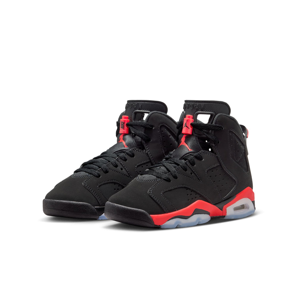 AIR JORDAN 6 RETRO GS "INFRARED SALESMAN" - BLACK/LT CRIMSON