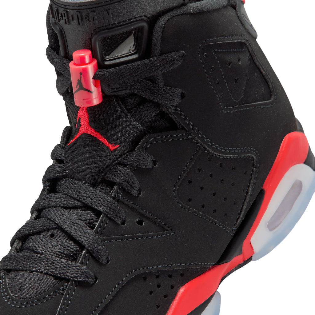 AIR JORDAN 6 RETRO GS "INFRARED SALESMAN" - BLACK/LT CRIMSON