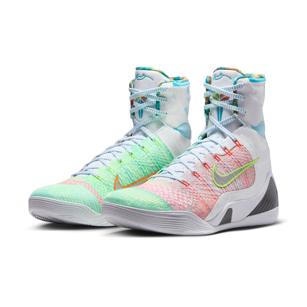 NIKE KOBE 9 PROTRO "WHAT THE" - WHITE/REFLECTIVE SLVR-CHLORINE BLUE