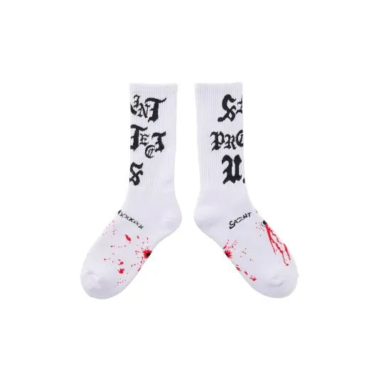 SAINT MICHAEL SAINT PROTECT SOCKS - WHITE