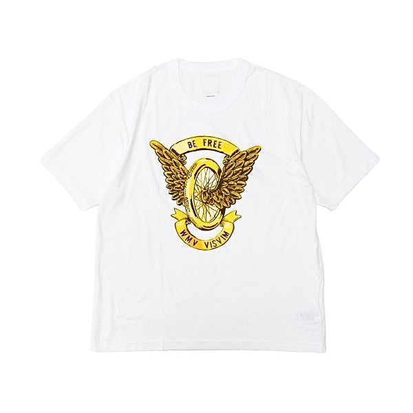 VISVIM ULTIMATE JUMBO TEE S/S BE FREE- WHITE