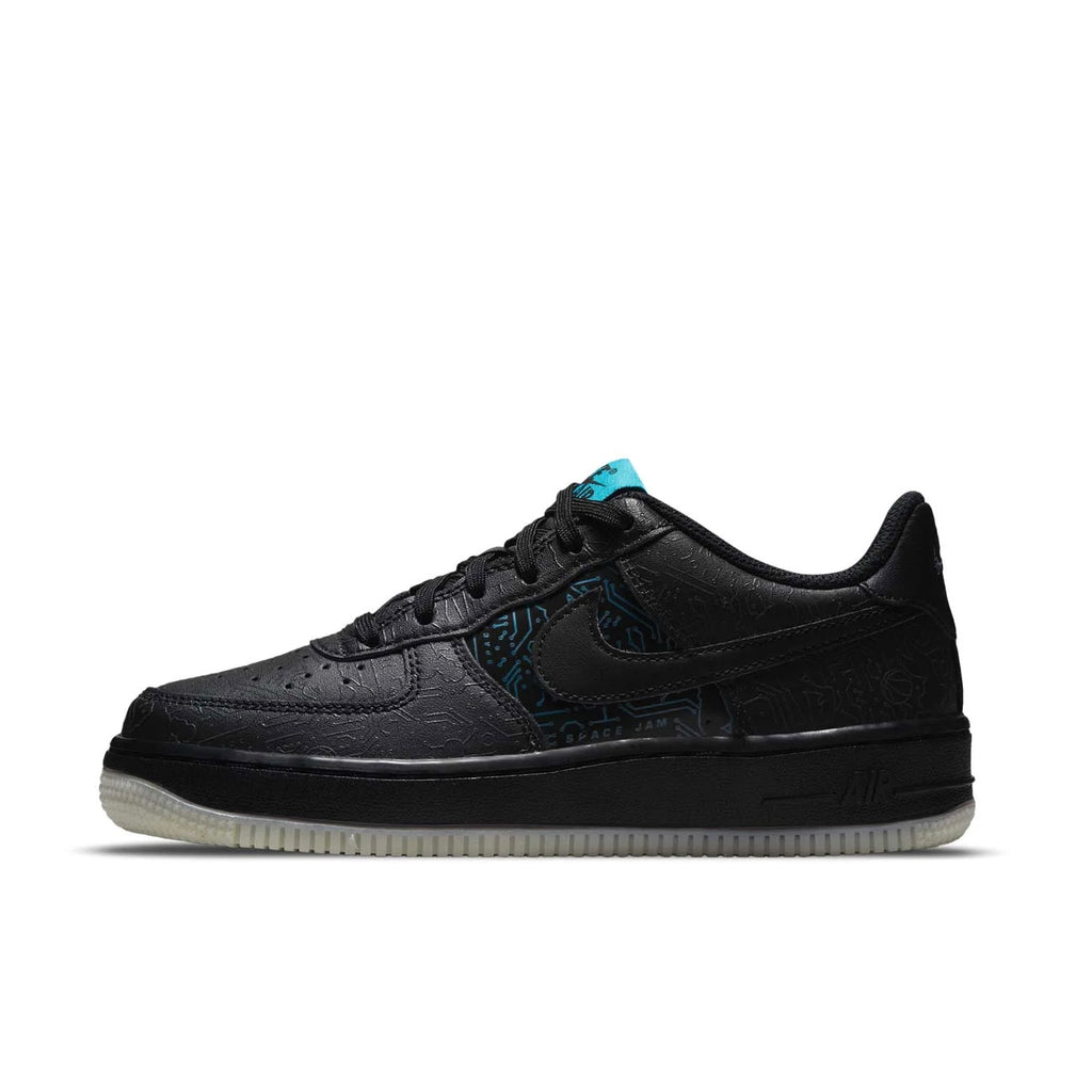NIKE x SPACE JAM AIR FORCE 1'06 GS - BLACK/BLACK-LT BLUE FURY