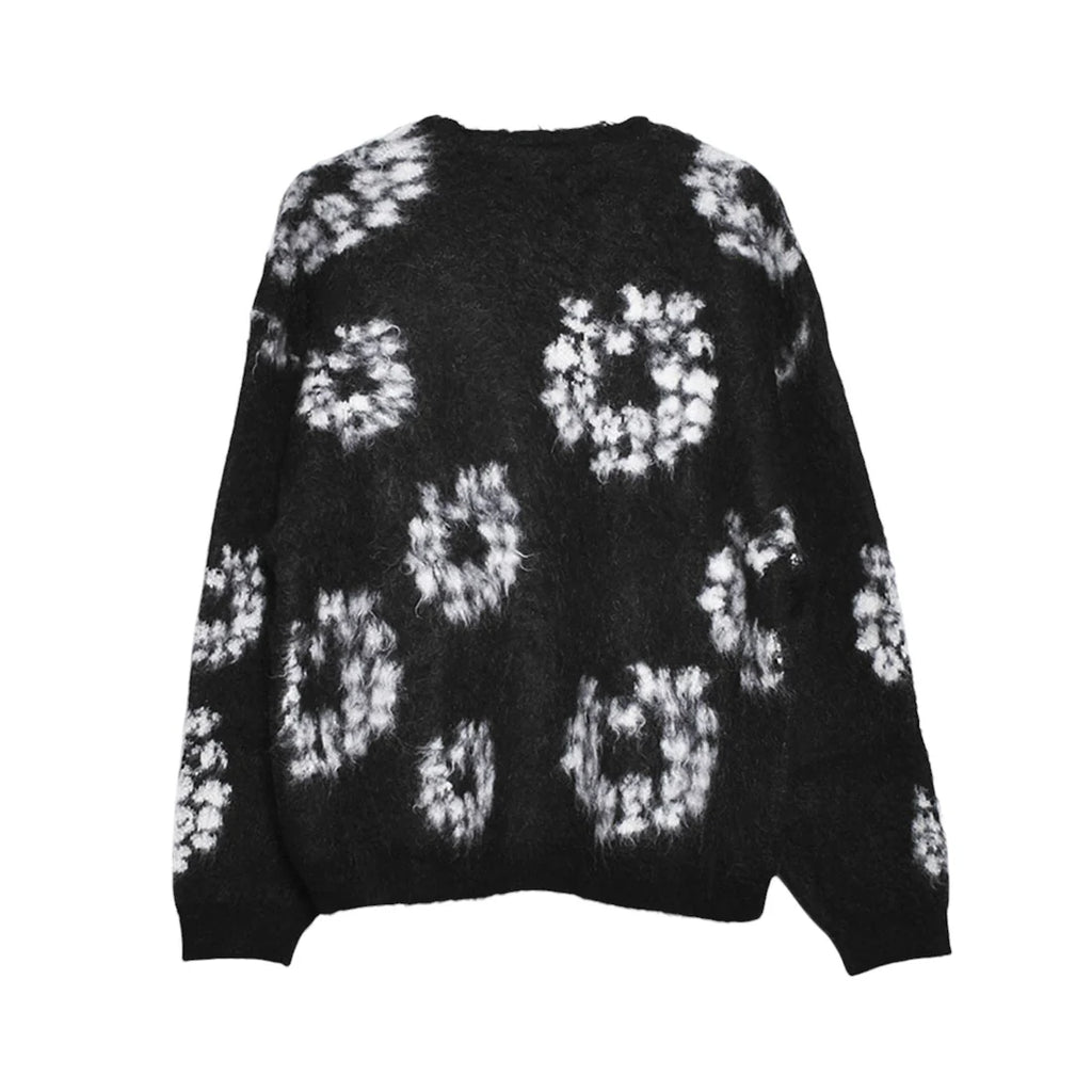 SAINT MICHAEL X DENIM TEARS MOHAIR CARDIGAN - CT WREATH/BLACK