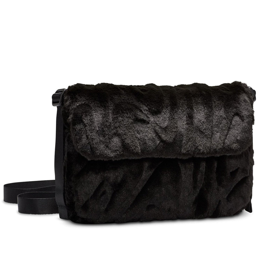 NIKE SPORTSWEAR FUTURA 365 FAUX FUR CROSSBODY BAG - BLACK/BLACK/BLACK