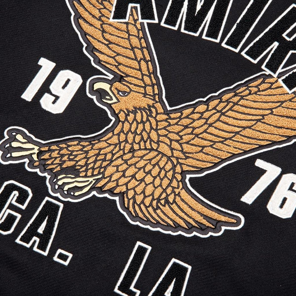 AMIRI OVERSIZED EAGLE VARSITY JACKET - BLACK