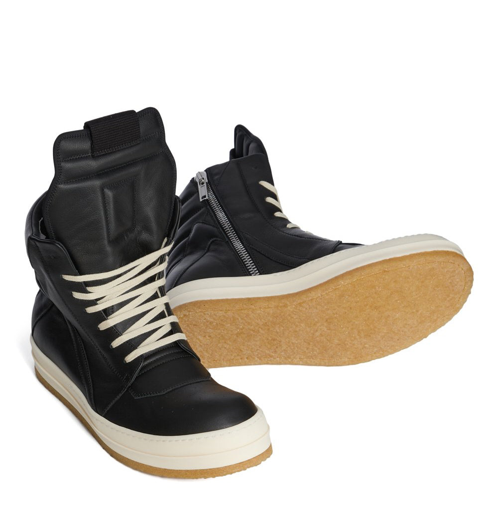 RICK OWENS CONCORDIANS GEOBASKET CREEP HIGH - BLACK/MILK