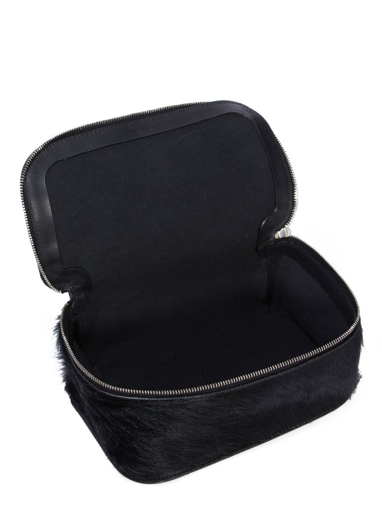 RICK OWENS CONCORDIANS MEDIUM HAIR-ON BEAUTY CASE- BLACK
