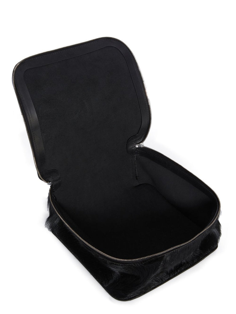 RICK OWENS CONCORDIANS LARGE HAIR-ON BEAUTY CASE- BLACK
