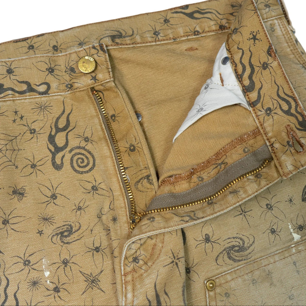 SAINT MICHAEL X DR WOO DBL KNEE PANTS - BEIGE