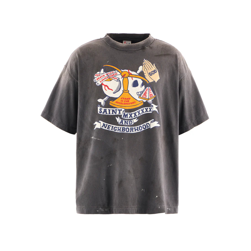 SAINT MICHAEL X NEIGHBORHOOD PRAY STHD SS TEE - BLACK