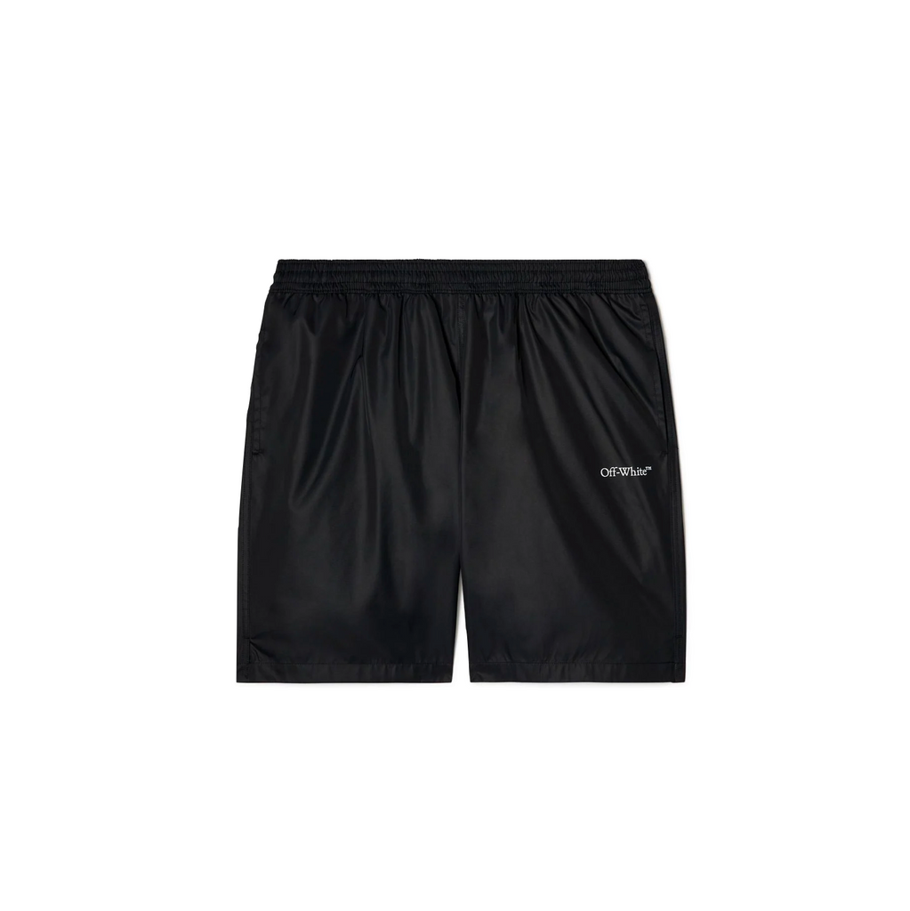 OFF—WHITE ARR SURFER SWIM SHORTS - BLACK/WHITE