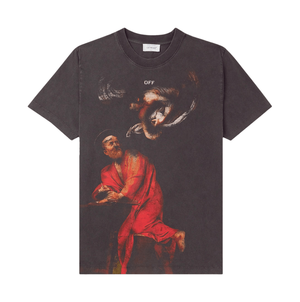 OFF—WHITE S. MATTHEW SLIM S/S TEE - BLACK/MULTICOLOR