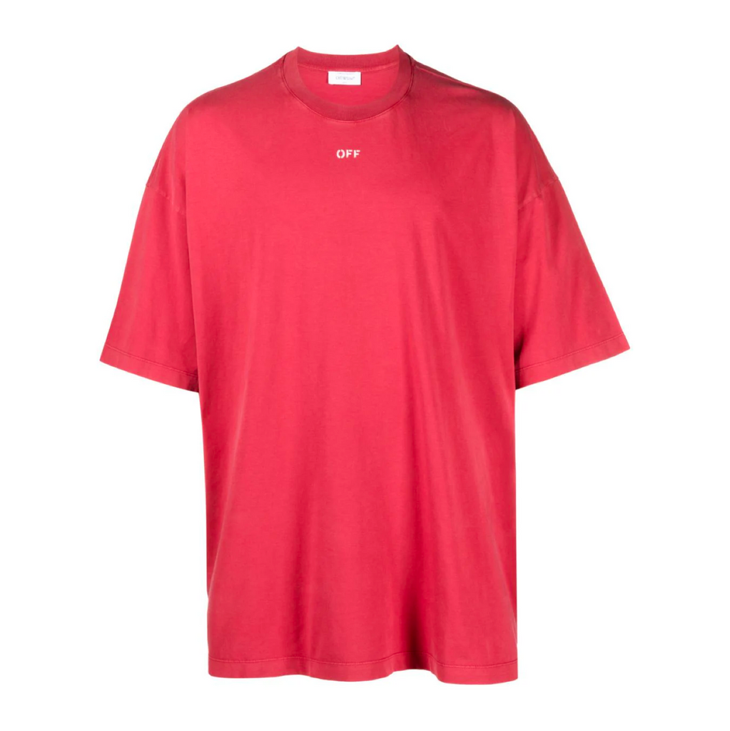 OFF—WHITE BW ST. MATTHEW OVER SS TEE- RIOT RED/GREY