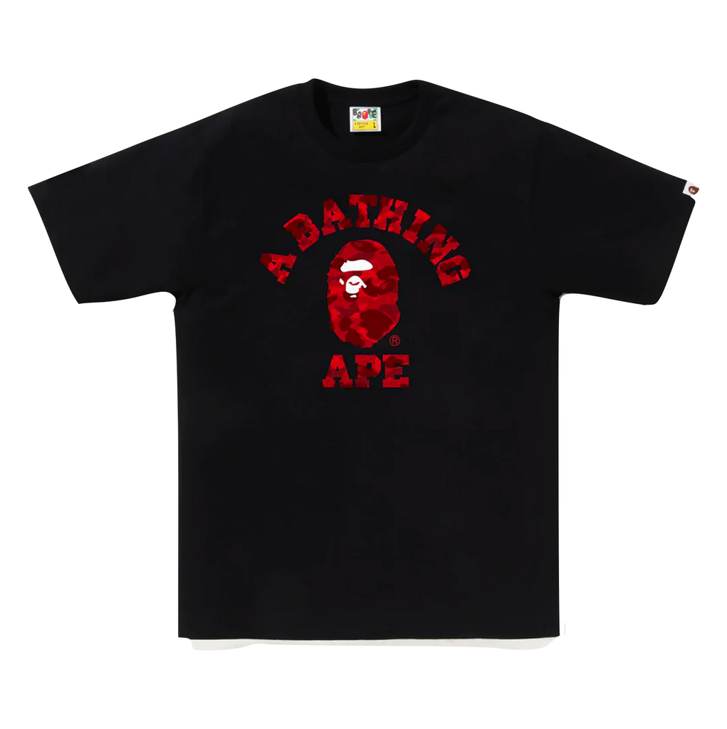 A BATHING APE COLOR CAMO COLLEGE TEE - BKXRD
