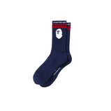 A BATHING APE APE HEAD LINE SOCKS - NAVY (001SOI301007)