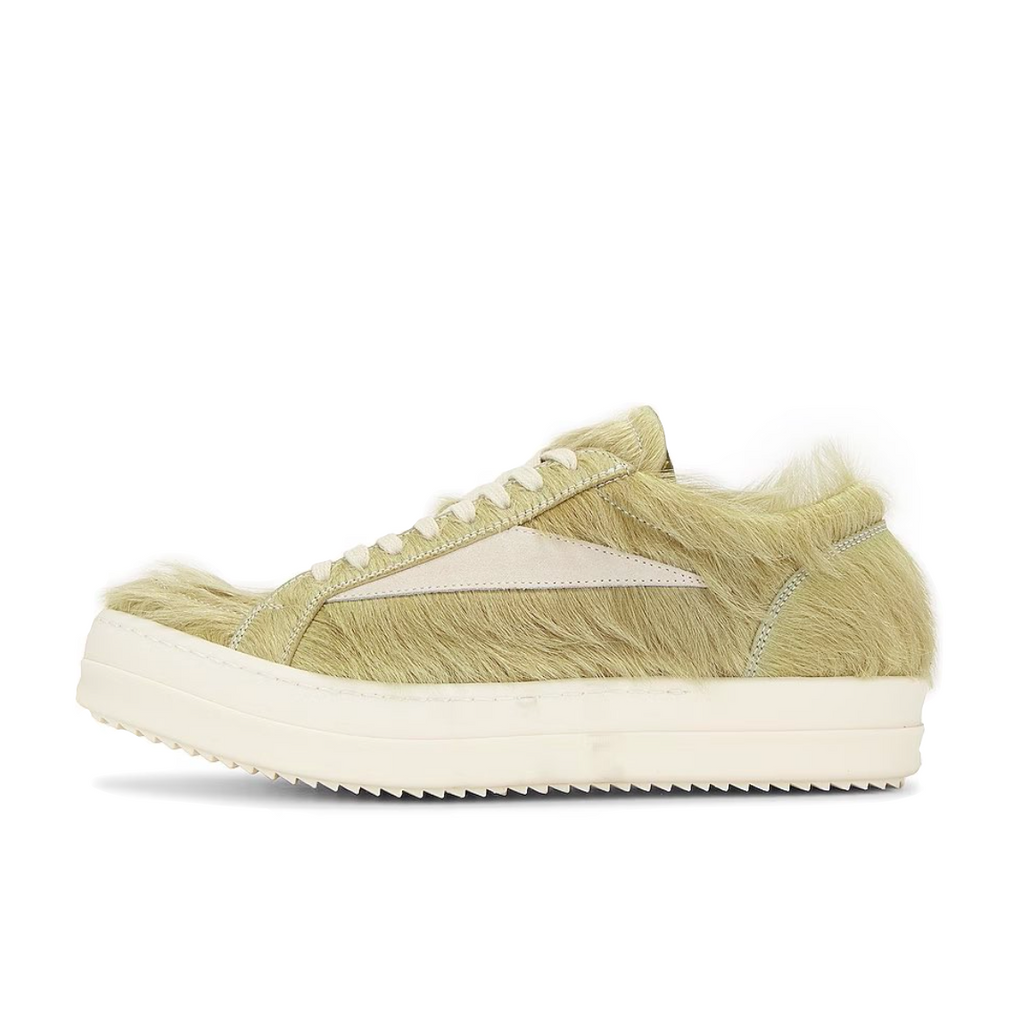 RICK OWENS VINTAGE FUR SNEAKERS - DIRTY ACID/MILK/MILK