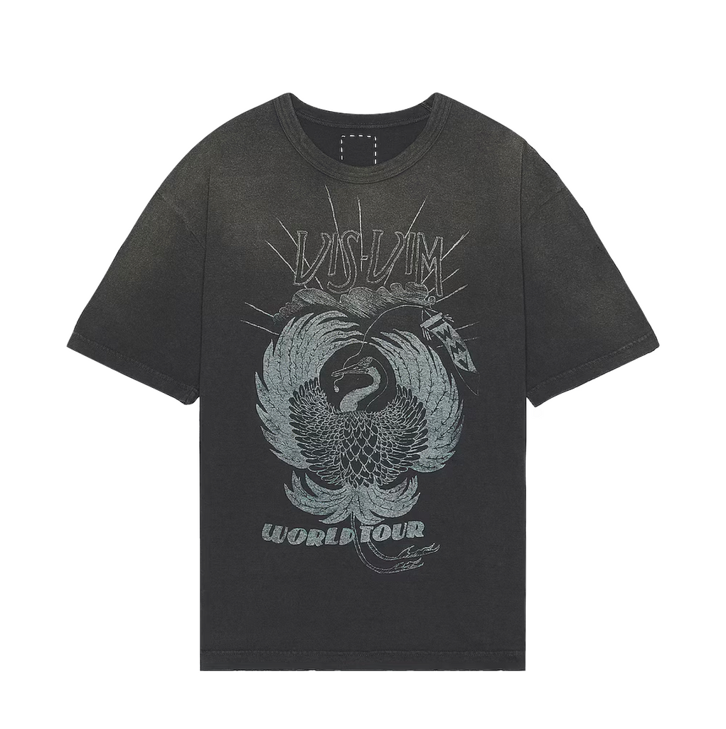 VISVIM JUMBO TEE S/S CRASH WORLD TOUR - BLACK