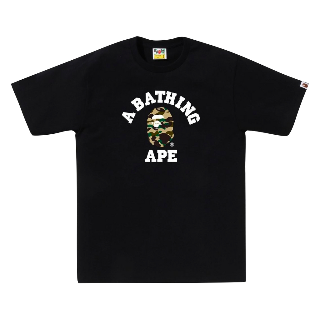 A BATHING APE 1ST CAMO COLLEGE TEE - BKXYE
