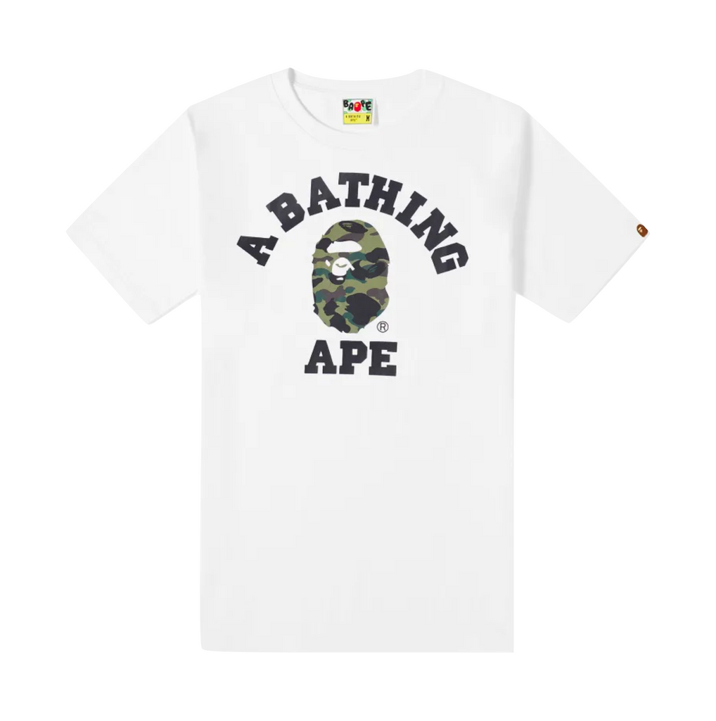 A BATHING APE 1ST CAMO COLLEGE TEE - WHXGR