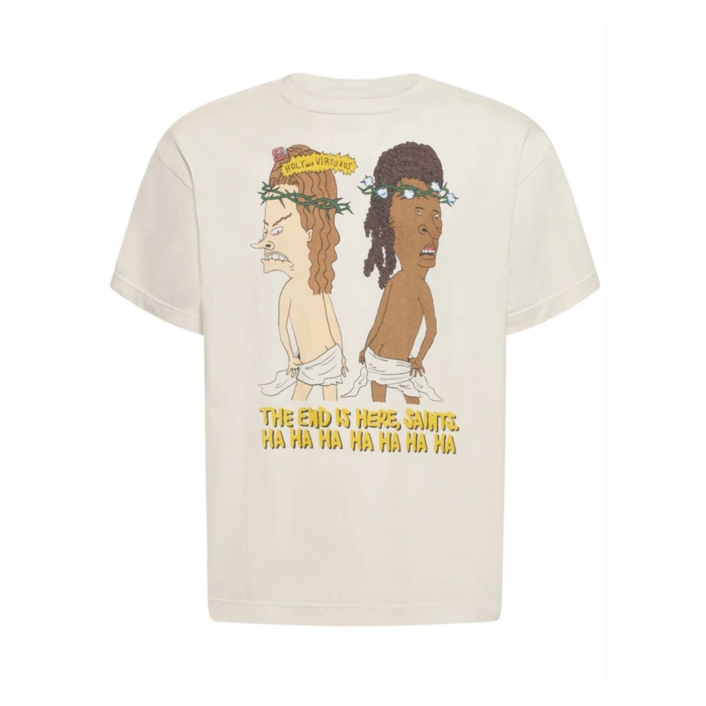 SAINT MICHAEL x DENIM TEARS HLY & VIRTS SS TEE - WHITE